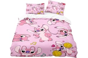 BAFAFA 3D Bedruckter Stitch kinderbettwäsche Sets 100x135 Für Jungen und Mädchen,WinterBettbezug Sets aus Mikrofaser mit Reißverschluss,Baby Bettwäsche Set 100x135cm Mit 2 Kissenbezug 50x75cm