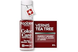 PODERM Vernis Mycose à Ongles - Swiss Made | Couleur Rouge Allure - 8ML | Antifongique au Tea Tree, Silicium & Biotine | Renforce, Répare & Camoufle les Ongles Jaunes et Abîmés | Créé par un Podologue