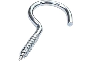 Aerzetix - Set di 50 pezzi - Gancio avvitabile per legno - Ø3.3x50mm - acciaio zincato - fai da te - strumenti di montaggio/ferramenta - C47865