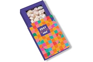Zest Delites, Boîte-cadeau de Délice turc, Sans Gluten Vegan Mini Turkish Delight, Bonbons aux fruits; Rose, Fraise, Citron, Orange Loukoums, 250 g