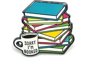 SNS COMPONENTS Anstecknadel mit Aufschrift "Sorry I'm Booked", Metall, Emaille, Anstecknadel, Buchwurm