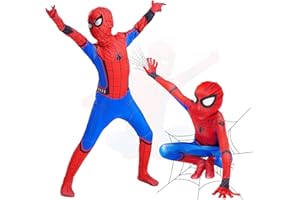 Xingsky Spiderman Kostüm Kinder, Superheld Kostüm Kinder, Cosplay Bodysuit 3D Anime Anzug für Cosplay BüHnen Performance Anzug Weihnachten Karneval Party 3-15 Jahre Party Kostüm Kinder