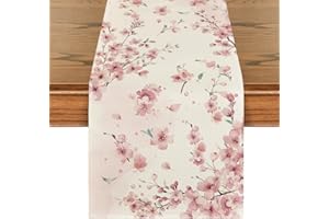 ‎ARTOID MODE Artoid Mode Kirschblüten Zweige Frühling Tischläufer, Saisonnal Küche Esstisch Dekoration Drinnen Urlaub Party Dekor 40x140 cm