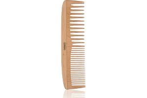 TITANIA Stränk-kam av 100 % naturligt trä • Hårkam av trä • Kam perfekt för lockar och normalt hår • Träkam (18 cm)