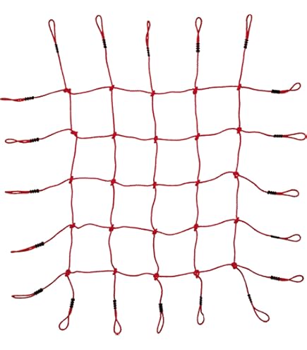 Loggyland Kletternetz 2m X 1,25m – PE-Material, Ø10mm, Mit Achterhaken, Ohne Holzrahmen