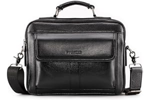 UBORSE Aktentasche aus Leder Umhängetasche für Herren Tragbare Handtasche Schultertasche Briefcase für Business Arbeit Wandern