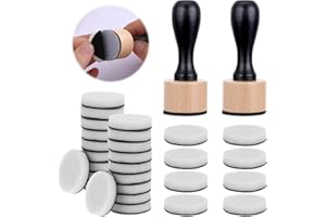 PSYQTSUARY 2 Stück Mini Tinten Mischwerkzeug, 3 X 7,5 Cm Rund Mini Tinten Mischwerkzeug Mit 24 Ersatz Pads, Runde Mini-Schaumstoff-Nachfüller Für Scrapbooking Craft Malen Rendering Zeichnen Malen Rendering