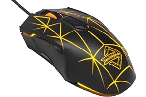 LexonElec AJ52 Mouse Gaming, Mouse da Gioco Cablato USB con Illuminazione Rainbow, DPI a Livello 7 Regolabile, PC Gaming Mice con 7 Pulsanti, Wired Optical USB Mice per Windows/Mac - Star Black