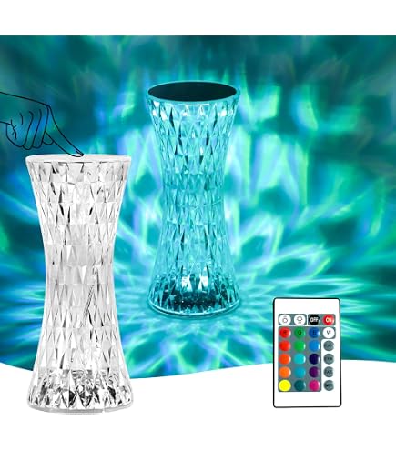 Gingko Design Bernstein Kristall LED Tischlampe – Segelboot 3D Lasergravur, Dimmbare Touch-Lampe, Perfektes Geschenk
