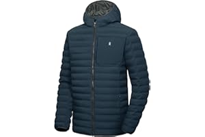 Little Donkey Andy Męska lekka kurtka buforowa z kapturem wiatroszczelna kurtka zimowa z recyklingu lekka izolacja