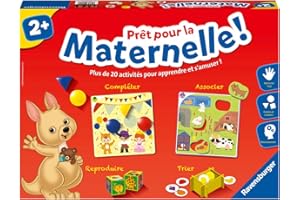 Ravensburger - Prêt pour la Maternelle - Jeu Éducatif pour Enfant dès 2 Ans - Jeux Maternelle Petite Section - 20 Activités Programme Complet - 24115