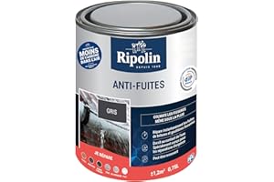 RIPOLIN - Revêtement Anti-Fuites Multi-Supports - Surfaces Extérieures Non Circulables - Gris - 0,75 Litre
