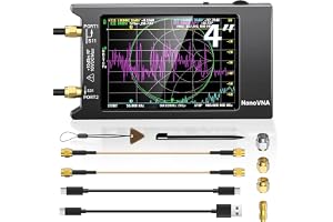 AURSINC NanoVNA-H4 Vector Network Analyzer, Senaste V4,4 10 KHz-1,5 GHz HF VHF UHF 4" pekskärm Nanovna Antennanalysator, Amatörradio, mätning av parametrar S, SWR