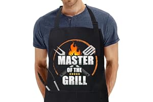 umboom Personalizzati Grembiule da Cucina per Uomo e Donna, Originale Regalo per Papà, Fidanzato, Marito e Figlio, Barbecue Grembiule da Regalo per Compleanno, Natale, San Valentino, Capodanno (Grill)