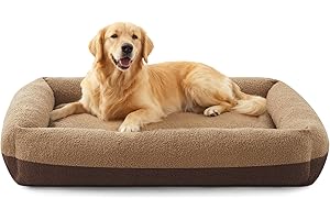 Pawk Panier pour Chien Grande Taille, XL Lit Chien Dehoussable Lavable, Coussin Antidérapant Doux Anti-Anxiété, 91x69x20cm
