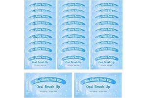 YAUN UYA 50PCS Disposable Wipe Oral Finger Brush Up Teeth Cleaning Tools Teeth Whitening Strips for Oral Deep Cleaning Treatments (One Size, Mint Flavour)