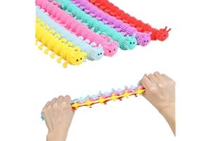 DERAYEE 6pcs Jouet en Corde Extensible,Couleur Jouets sensoriel Anti Stress,Fidget Toys pour Enfants et Adultes avec TOC et Autisme(Chenilles)