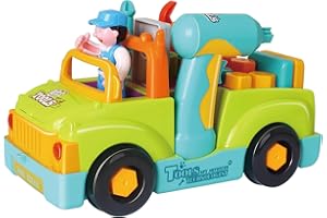 STONE AND CLARK Little Mechanic Tool Truck – Construcción y reparación de camiones con luces y música – Más de 20 piezas para quitar – para niños y niñas, niños pequeños y más, a partir de 3 años