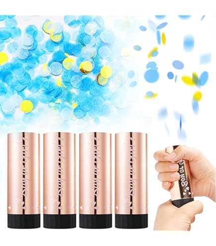Gender reveal confetti kanon blauw met knop huren | Vanaf € 89