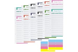 CICIING 24Pcs Budget Sheets, Expense Tracker Sheets for A6 Budget Binder with 16 Stickers, Refill Paper Budget Planner Accessories Money Organizer Bill Organizer