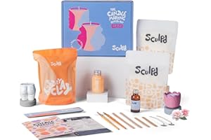 Sculpd, Kit per creare candele con argilla autoindurente, per 2 persone, per principianti e adulti, con cera di soia ecologica, oli profumati, vernice, utensili e guida (lingua italiana non garantita)