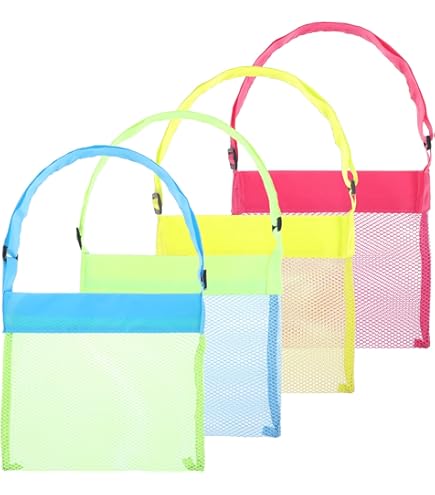 2 Stück Muscheltaschen Für Strand - Netz-Muschelhalter Für Sandspielzeug