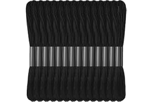 AXMRU 14 Skeins Black Embroidery Threads 120 Yards Friendship Bracelet String for Beginners Embroidery Floss for DIY Bracelet Making