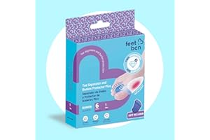 feet bcn Corrector de Juanetes Doble Dureza 6 Uds + Estuche, separador de dedos de silicona suave para uso diurno y nocturno