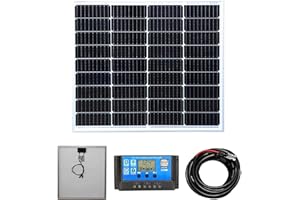 LOWENERGIE 80W Mono Solar Panel Battery Charging Kit with Charger Controller for Caravans, Motorhomes, Boats & Any Flat Surface. K1