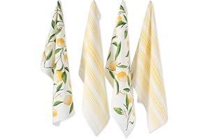 DII Lemon Bliss Kitchen Collection, Dishtowel Set, 4 Piece