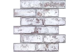 Commomy 10 Pezzi Mattoni Adesivi Murali 3D Pannelli Da Parete 3D Finto Mattone, 30 X 30 cm, Pannelli Adesivi per Pareti 3D Mattoni Finti PVC Autoadesivi Pannelli Decorativi Per Pareti Interne