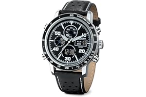 PINDOWS Watches for Men, Waterproof Analog Digital Sport Watches Multifunctional Outdoor Watch LED Backlight, Alarm Stopwatch Calendar.