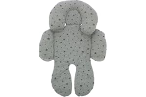 BEYBI® Reductor bebé punto algodón universal para capazo, silla coche grupo 0, silla de paseo y cuna (gris estrella gris)