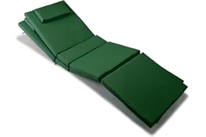 NEXOS TRADING Nexos Divero Liegenauflage – 2er Set Auflagen Polster für Sonnenliege Gartenliege Holzliege Saunaliege – bequem hochwertig robust – grün