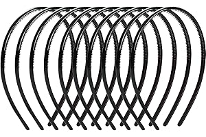 CIOMILIARO 10 Piezas Liso Diademas de Plástico Fina Diadema Plano con Dientes ancho 8mm Negra Fina Diadema Plano Liso Banda del Cabello de Dientes Diademas Delgadas para Mujeres Niñas Hombres