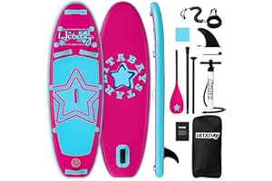 HITABAY Tavola Gonfiabile per Bambini, 2,4 m, Accessori per Bambini, Durevole, Design Stabile, Ampia Tavola Antiscivolo, Tavola SUP Gonfiabile per Giovani e Bambini