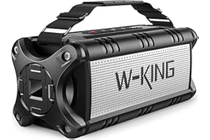 W-KING Bluetooth speaker with dual driver better bass, with built-in microphone, wireless speaker for an iPhone, Samsung etc., black 1