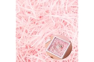 AERZOUSER Materiale di riempimento da 200 g, carta triturata per confezione regalo, materiale di riempimento per imballaggio, fornisce una buona protezione e decorazione per i regali (Rosa chiaro)