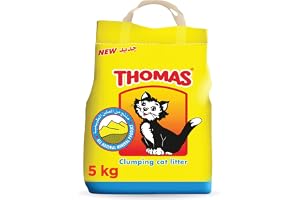 Thomas Cat Litter, Natural Minerals Litter Sand, This Cat Litter Clumping and Highly Absorbent Nature Will Ensure Your Cat Will Come Back to its Cat Litter Box with Comfort, Bag of 5kg