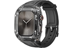 Delidigi Strap with Clear Case Compatible for Apple Watch Series 11/10 46mm Men Women, Rugged Case Protective Bumper Cover with TPU Band for iWatch Series 11/10 46mm