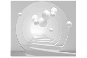 murando Papier peint intissé 3D Effet 350x256 cm Décoration Murale XXL Poster Tableaux Muraux Tapisserie Photo Trompe l'oeil Ornament Balle Tunnel gris a-C-0101-a-a