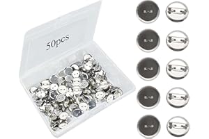 OHYER 50 Pezzi Spilla Rotonda Vuota Spilla con Cabochon Spilla Badge di Sicurezza Spille Fai da Te Basi Bottone Spilla Vuoto per Fare Etichette con Nome Corpetto Gioielleria Artigianato (20mm)