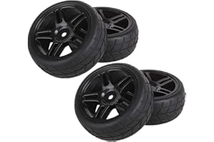 BQLZR 4PCS Rhombic Pattern Hub Wheel Rim&Tires 1:10 RC On-Road Racing Car