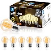 Aigostar Vintage LED Bulb E27.4W Equivalent to 35W, Warm Light 2200K, 400lm, G45 LED Filament Bulb, Non-Dimmable, 6 Pieces