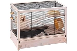 Ferplast Drewniana klatka FSC dla chomików HAMSTERVILLE, myszy i małych gryzoni, wielopiętrowa, akcesoria w zestawie