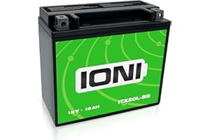‎IONI IONI ITX20L-BS 12V 18Ah AGM Batterie kompatibel mit YTX20L-BS / GHD20HL-BS versiegelt/wartungsfrei Motorradbatterie, 18ah - kompatibel mit ytx20l-bs