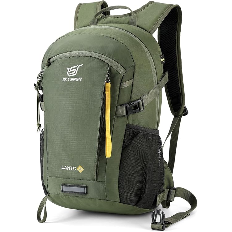 Skysper Opvouwbare kleine rugzak, 20 liter, lichtgewicht, wandelrugzak met borstriem, opbergbare reisrugzak voor vrouwen en mannen, Cyaan, S