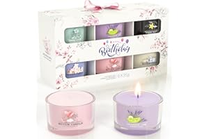 BOYUJK Candele Profumate Idee Regalo Donna | Set Candele Profumate per Sollievo L'ansia | 6 Candele Votive Profumate | Bomboniere Regalo Donna (Collezione di Regali Compleanni)