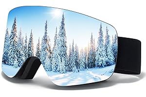 JQF Gear Occhiali da Sci,YH227 Maschera da Sci OTG per Unisex Anti-UV400 Anti Nebbia Antivento Antipolvere Occhiali da Neve per Ski Ciclismo Moto Sport All'aria Aperta