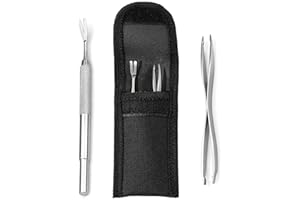 jatimdotin Pince à Tiques à Double Tête, Professionnelle Crochet à Tiques pour Chiens, Chats et Humains, 2 Pièces Tiques Ensemble avec Sac de Rangement